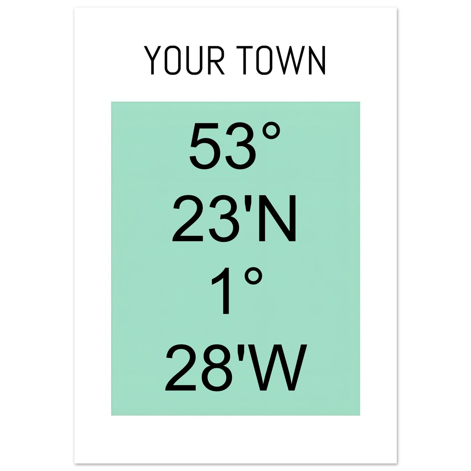 Personalized Map or Custom Location Coordinates Poster Print | Minimalist Unframed Wall Art Decor A3 A4 A5 A3 (29.7 x 42 cm) Black and Green