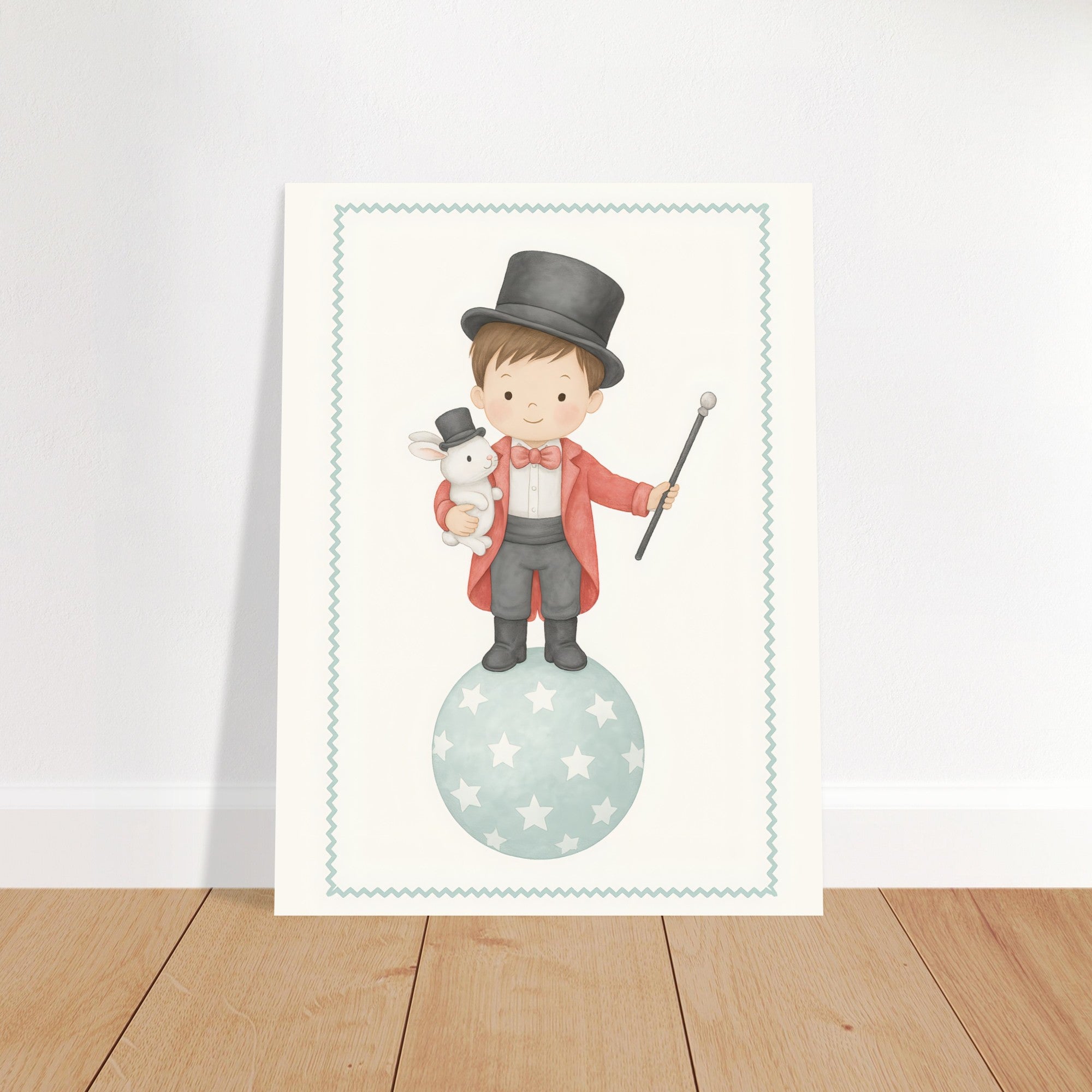 Circus Boy Poster Print - Classic Matte Art for Kids Nursery - Fun &amp; Whimsical Decor Print 75x100 cm 30x40″