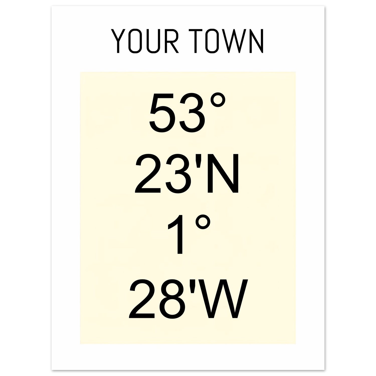 Personalized Map or Custom Location Coordinates Poster Print | Minimalist Unframed Wall Art Decor A3 A4 A5 15x20 cm 6x8″ Beige and Black