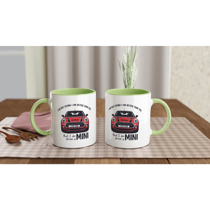 Cool Mini Cooper Mug - Funny Custom Car Gift - 11oz Ceramic Coffee Cup Ceramic Green