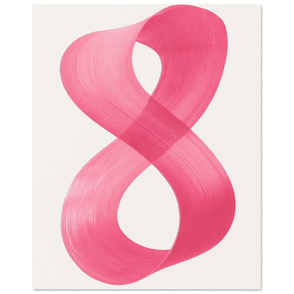 Infinity Abstract Brushstroke Art Print - Modern Minimalist Poster in Pink, Blue, Ochre, Black 40x50 cm 16x20″ Pink