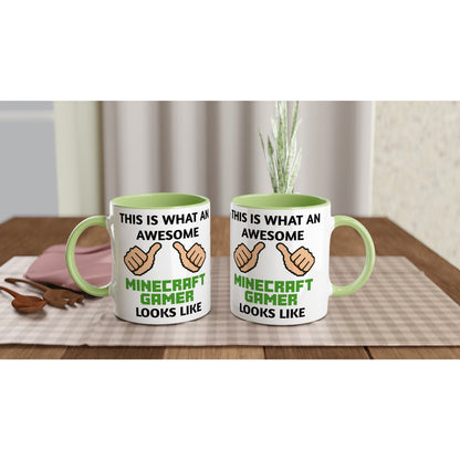 Minecraft Gamer Mug - 11oz Coffee Cup Gift for Kids &amp; Teens
