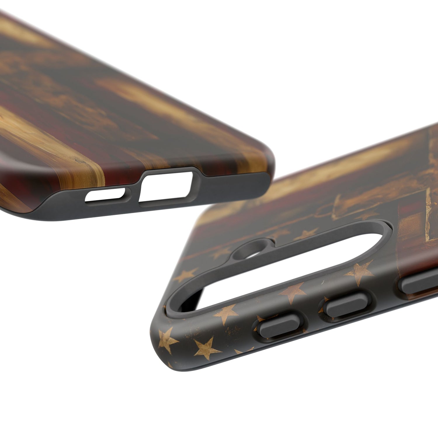 Forged in Faith Phone Case - Rustic Gold Cross &amp; American Flag | Patriotic Christian Case for iPhone, Samsung &amp; Pixel