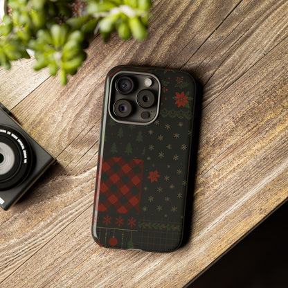Black Festive Phone Case - Christmas Phone Cover - Tough Design