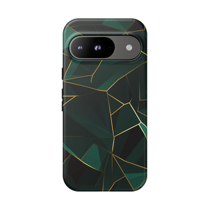 Emerald Veil - Geometric Luxe Phone Case Google Pixel 9 Matte