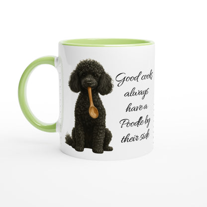 Good Cooks Mug - 11oz Coffee Cup with Poodle Design - Perfect Gift for Dog Lovers Ceramic Green