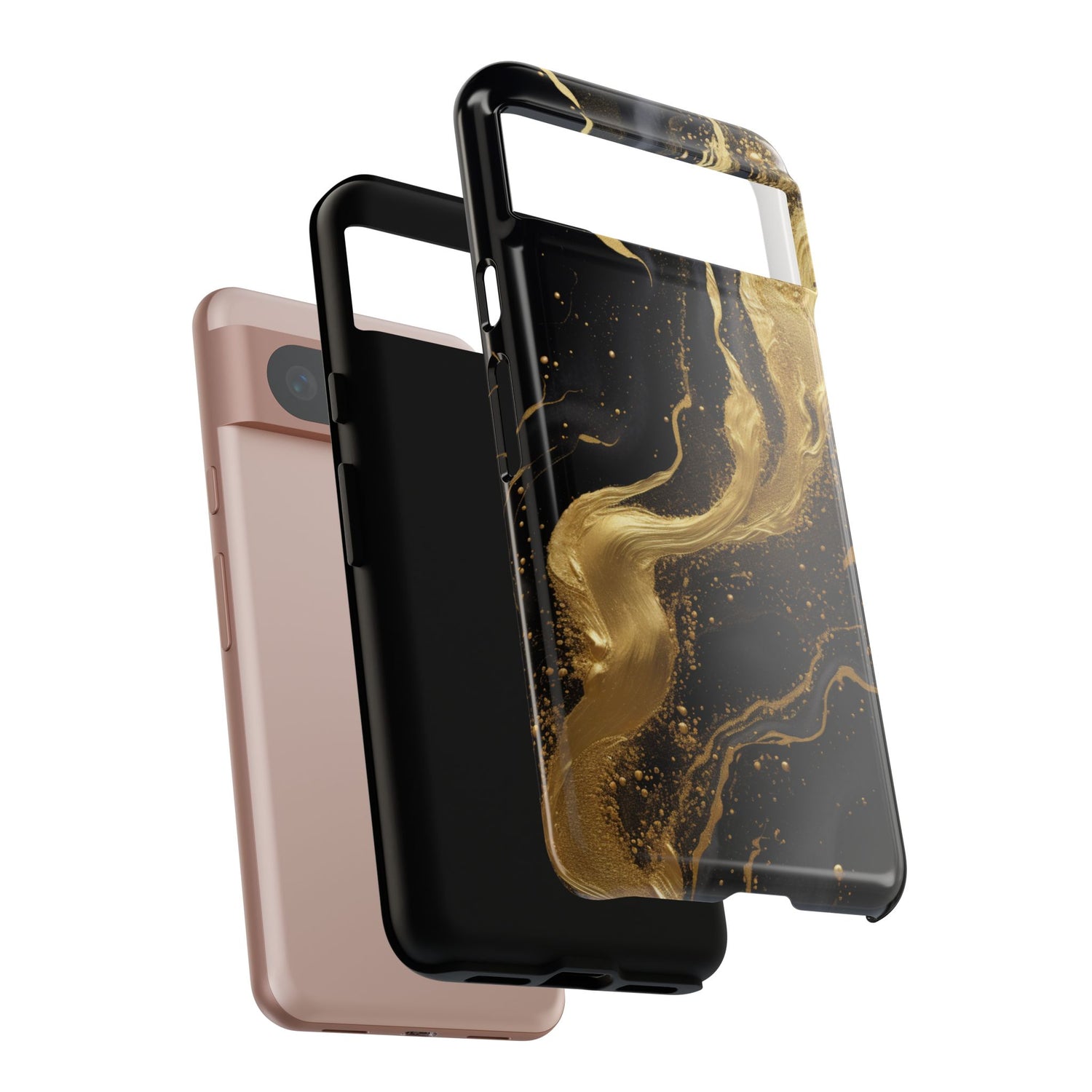 Golden Flow - Black &amp; Gold Marble Luxe Phone Case