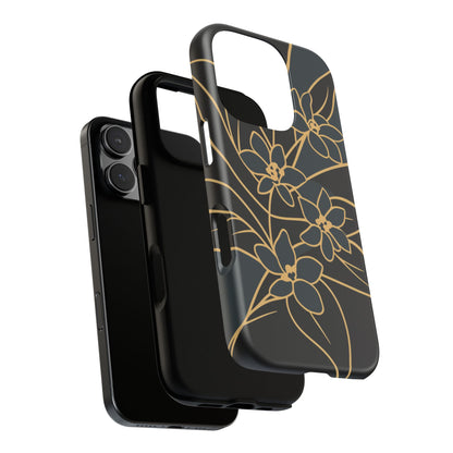 Golden Bloom - Elegant Floral Line Art Phone Case