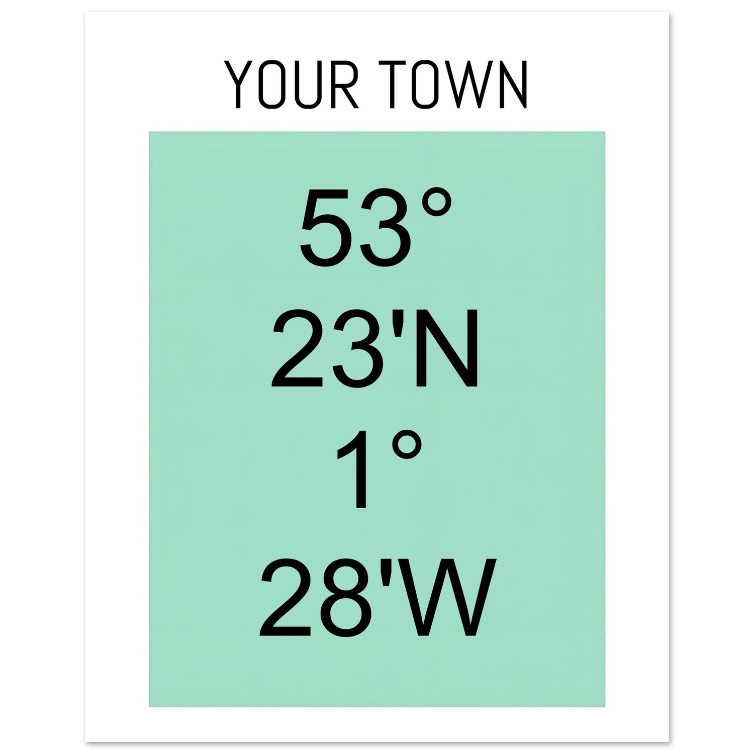 Personalized Map or Custom Location Coordinates Poster Print | Minimalist Unframed Wall Art Decor A3 A4 A5