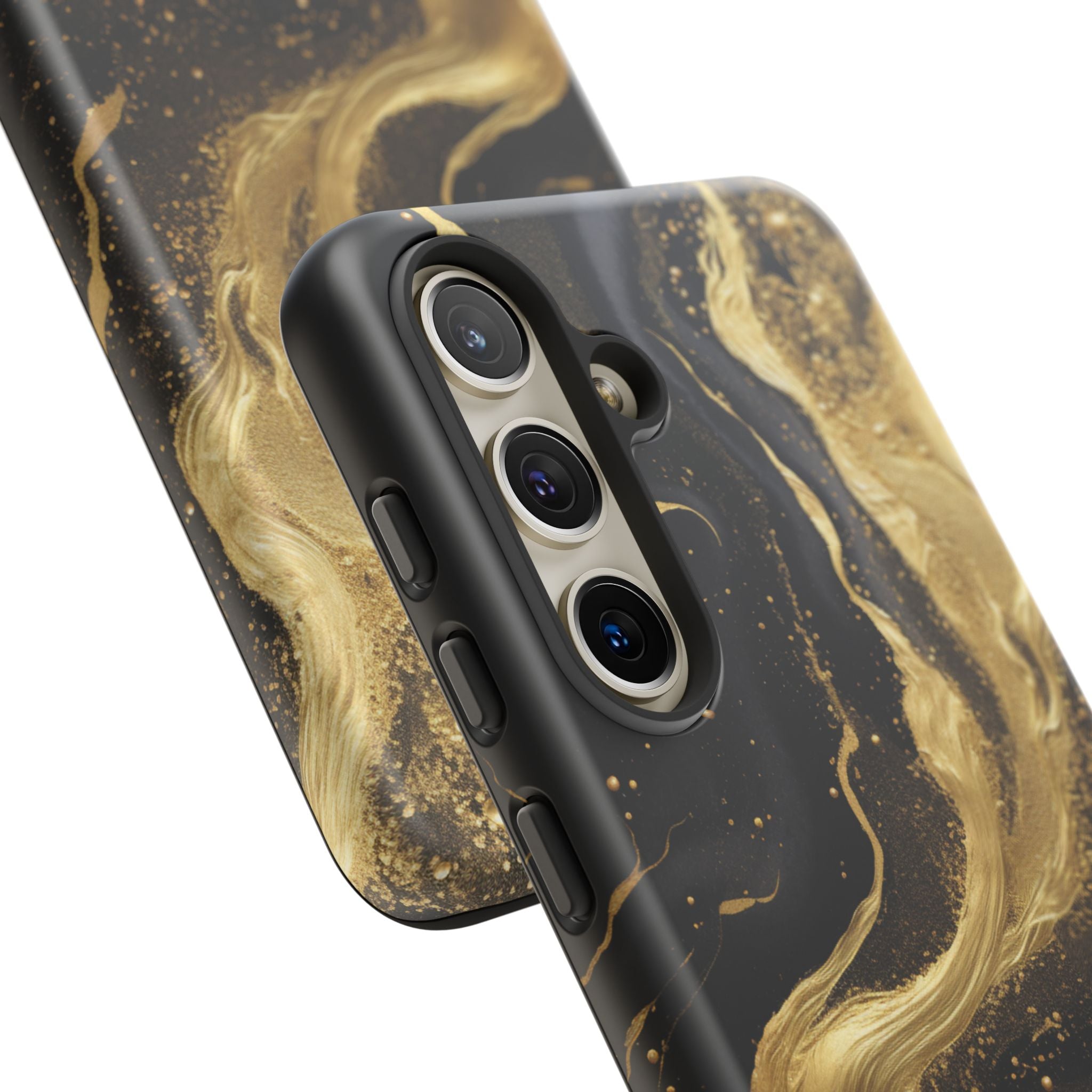 Golden Flow - Black &amp; Gold Marble Luxe Phone Case