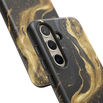 Golden Flow - Black &amp; Gold Marble Luxe Phone Case