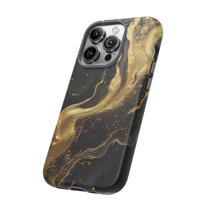 Golden Flow - Black &amp; Gold Marble Luxe Phone Case