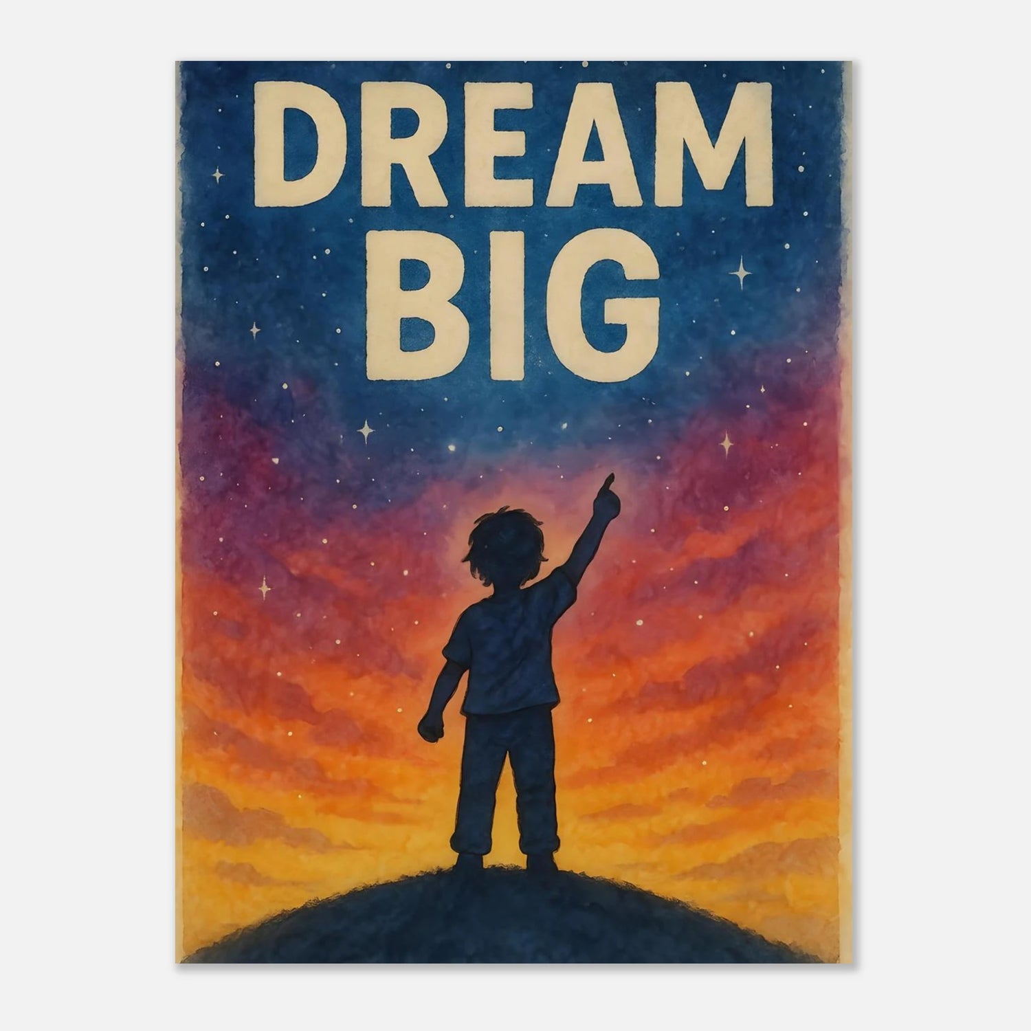 Dream Big Poster - Motivational Art - Kids Room Wall Art - Growth Mindset Art | Wall Art | Printable Poster | Home Decor | Minimalist Print 30x40 cm 12x16″