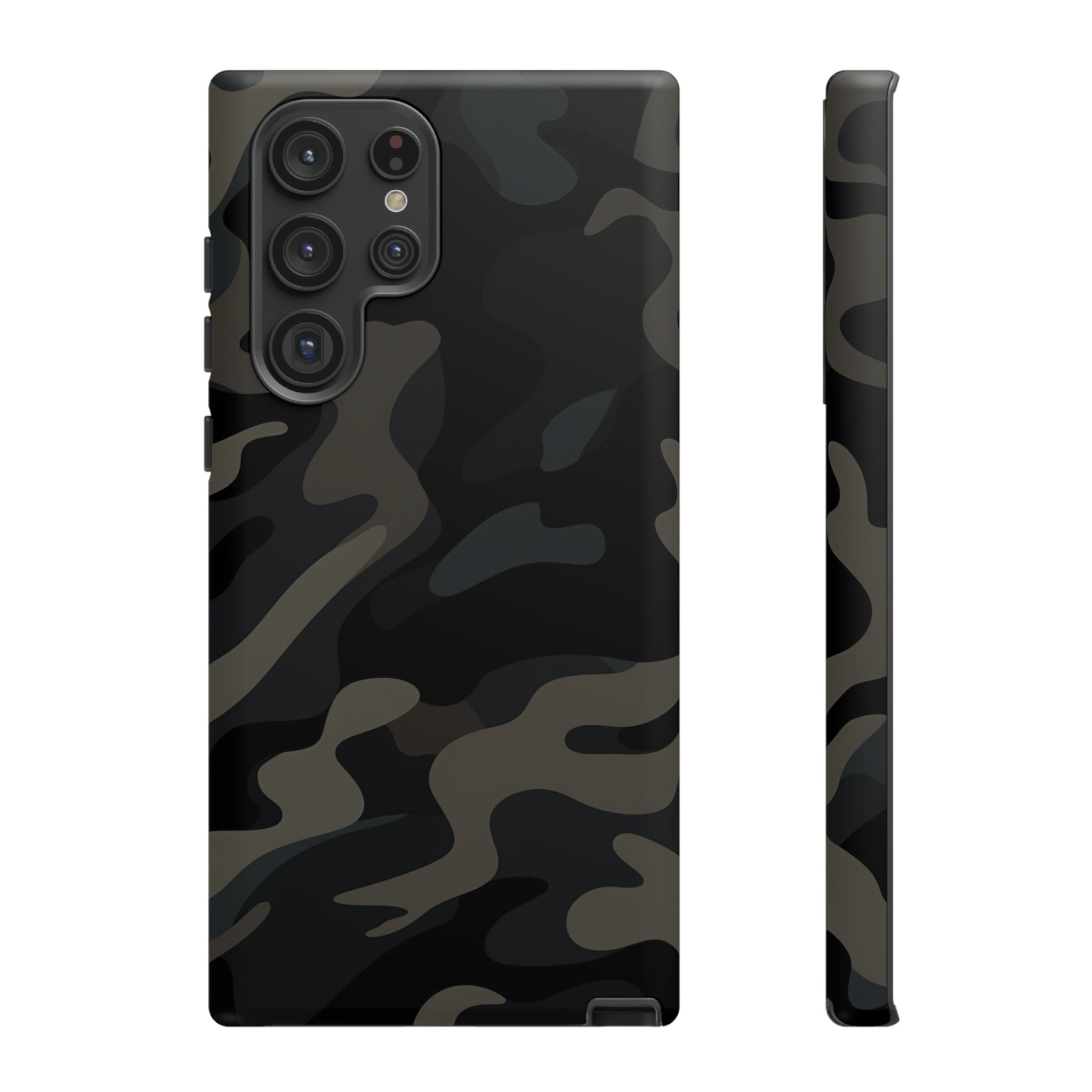 Black Camouflage Phone Case for iPhone, Samsung and Google Pixel Samsung Galaxy S22 Ultra Matte