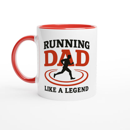 Running Dad Mug - Like a Legend | 11oz Gift for Marathon Runners Ceramic Red