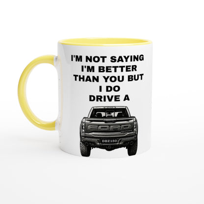 Funny Personalized Ford Raptor Mug - Custom Truck Lover Gift - 11oz Ceramic Coffee Cup Ceramic Yellow