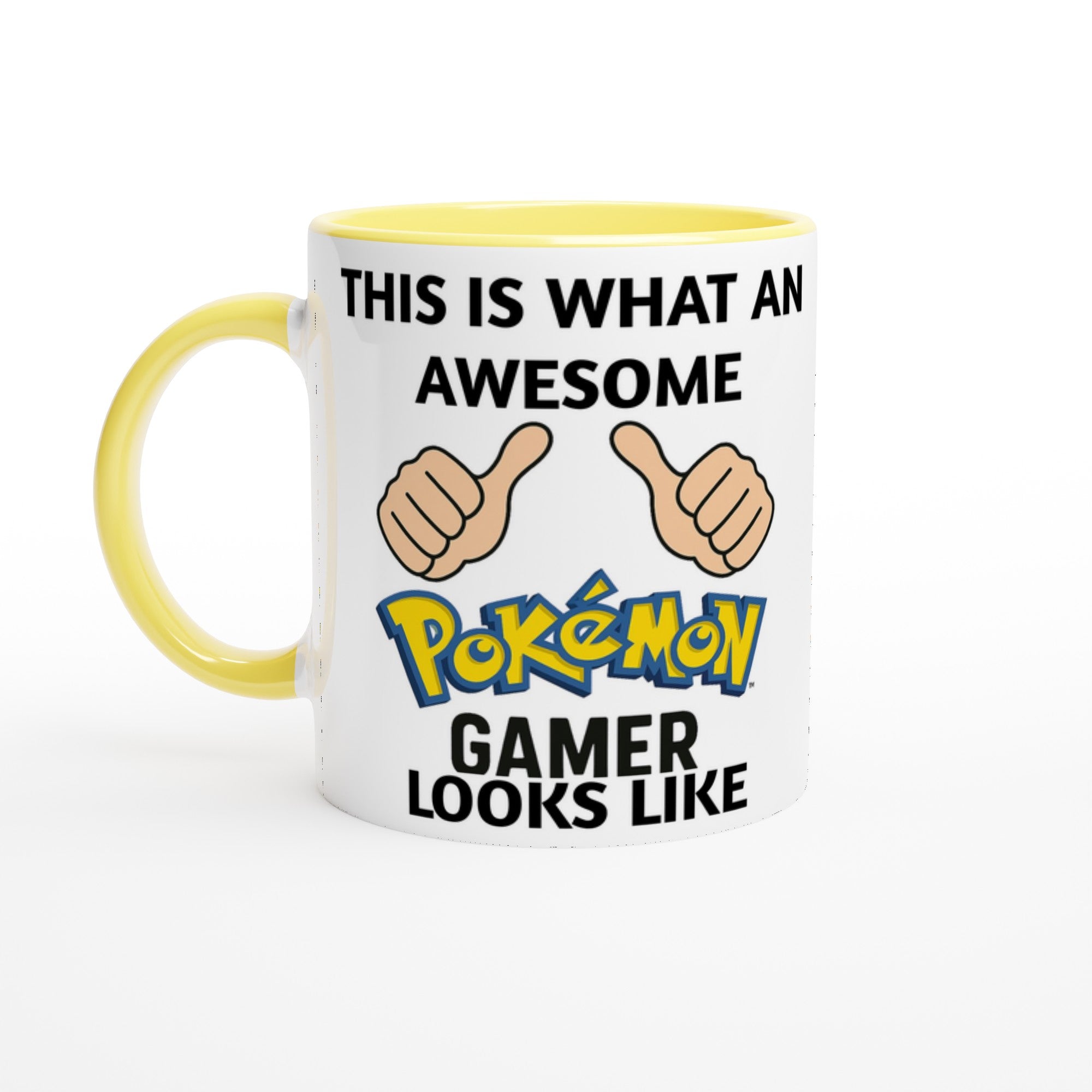 Pokémon Gamer Mug – Funny Gift for Nintendo Fans – This Is What an Awesome Pokémon Gamer Looks Like – 11oz Coffee Cup for Kids &amp; Teens Ceramic Yellow