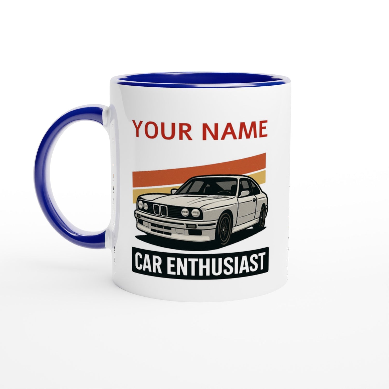 Personalized BMW Car Enthusiast Mug - Custom Name Coffee Cup - Perfect Gift for Car Lovers Ceramic Blue