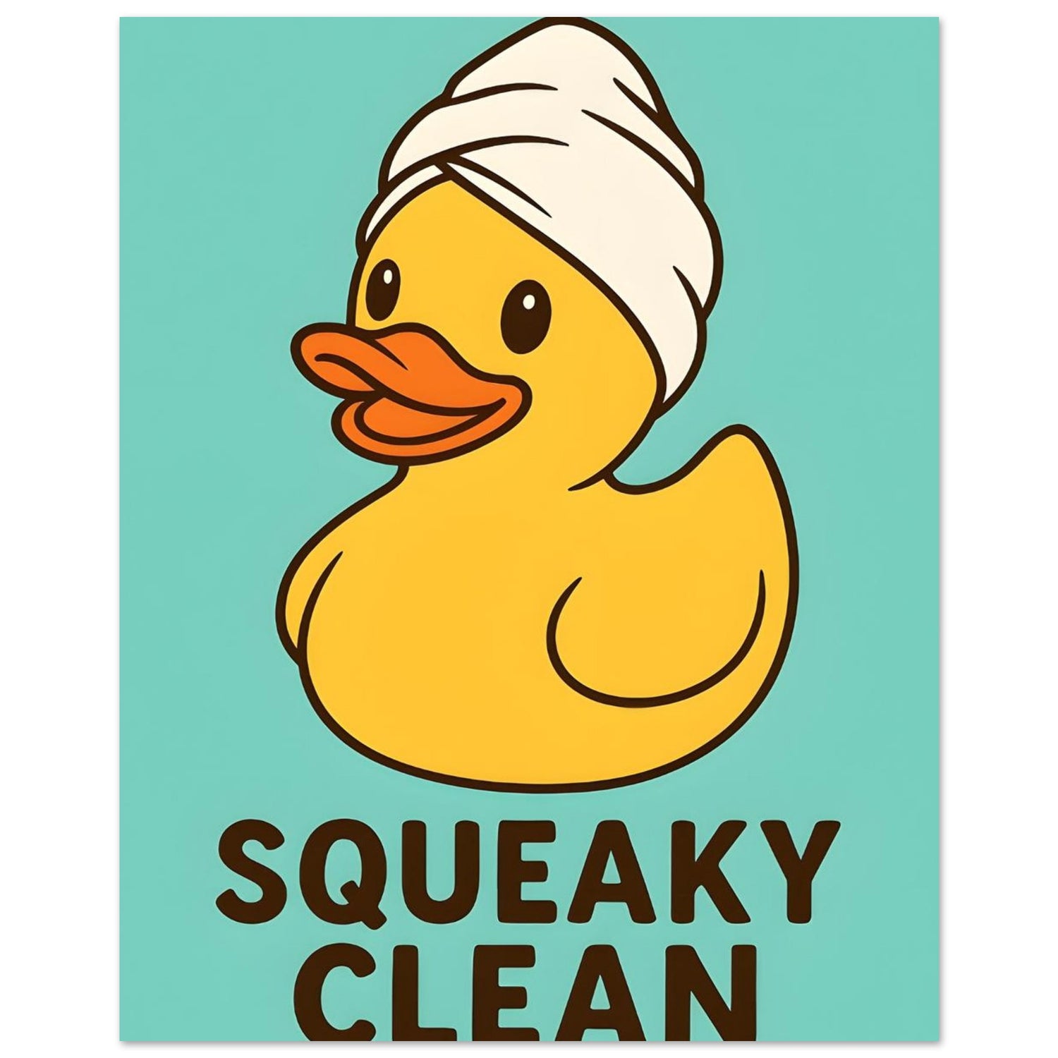 Squeaky Clean Poster - Fun Bathroom Art - Perfect for Home Decor 20x25 cm 8x10″ Green