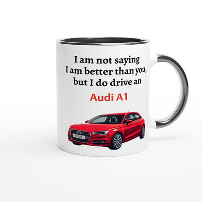 Personalized Audi A1 Mug - Custom Ceramic Coffee Cup for Car Lovers - 11oz Dishwasher Safe Ceramic Black