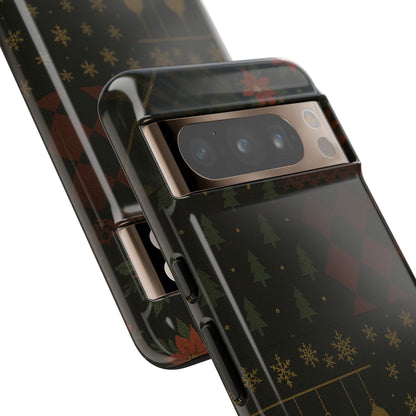 Black Luxury Phone Case for Christmas Festive Season - Tough design