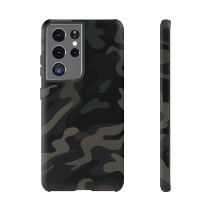 Black Camouflage Phone Case for iPhone, Samsung and Google Pixel Samsung Galaxy S21 Ultra Matte