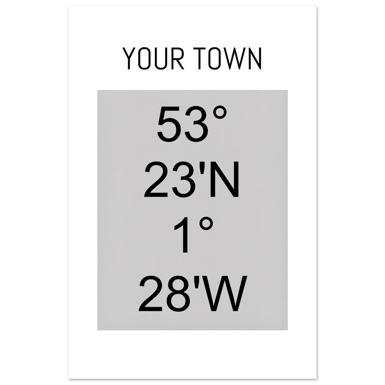 Personalized Map or Custom Location Coordinates Poster Print | Minimalist Unframed Wall Art Decor A3 A4 A5 40x60 cm 16x24″ Black and Grey