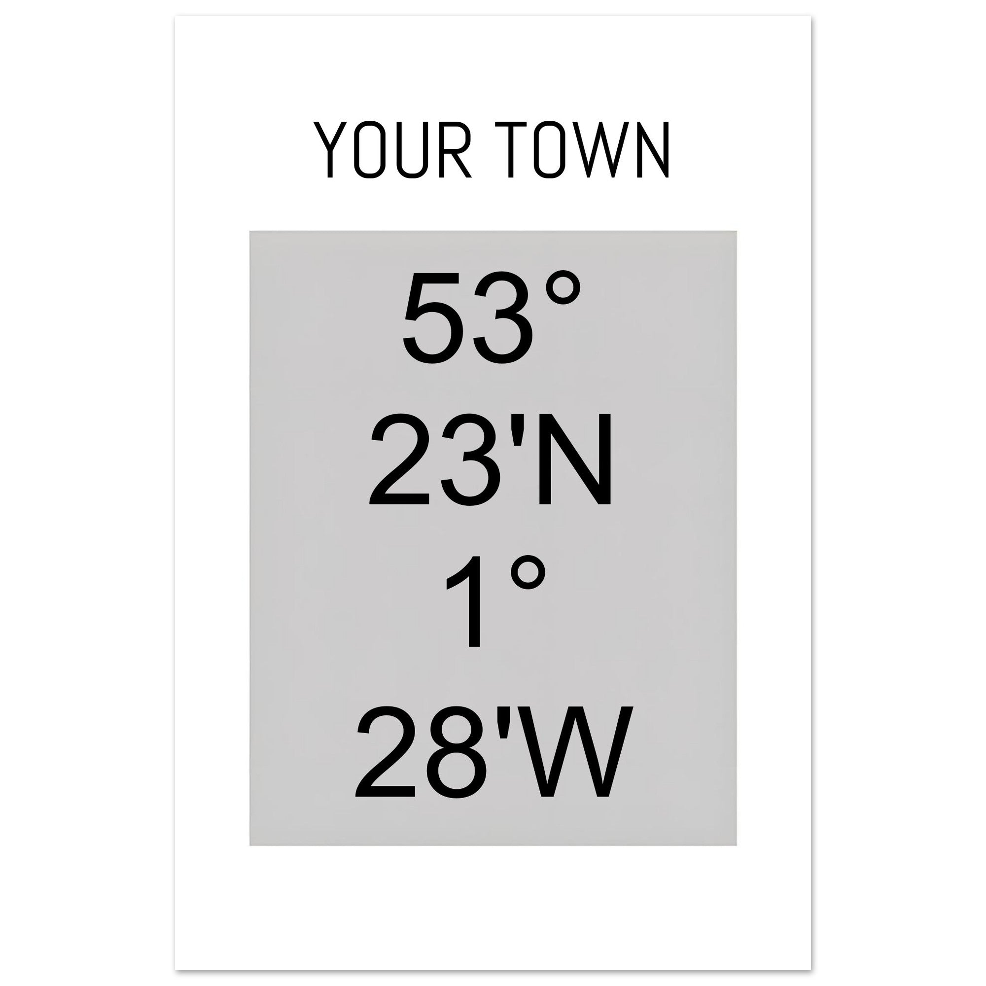 Personalized Map or Custom Location Coordinates Poster Print | Minimalist Unframed Wall Art Decor A3 A4 A5 40x60 cm 16x24″ Black and Grey