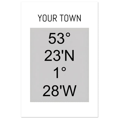 Personalized Map or Custom Location Coordinates Poster Print | Minimalist Unframed Wall Art Decor A3 A4 A5 40x60 cm 16x24″ Black and Grey