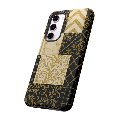 Phone Case, Luxury Black and Gold Festive Design for Christmas Gift, Holiday Decor, Tough Cases, Winter Celebration, Elegant iPhone Cover