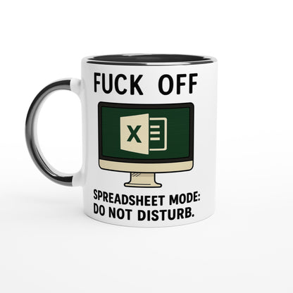 F*ck Off - Spreadsheet Mode: Do Not Disturb Mug, Excel Spreadsheet Gift, Office Humor, 11oz, Funny Accountant, PMO, Data Analyst Coffee Cup Ceramic Black