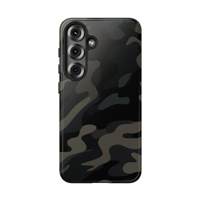 Black Camouflage Phone Case for iPhone, Samsung and Google Pixel Samsung Galaxy S25 Glossy