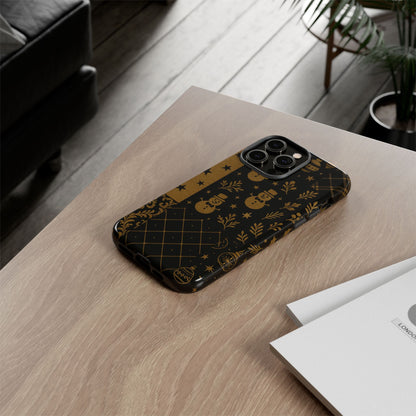 Black Festive Phone Case | Christmas Gift | Holiday Decor | Snowman Design | Tough Cases | Winter Celebration