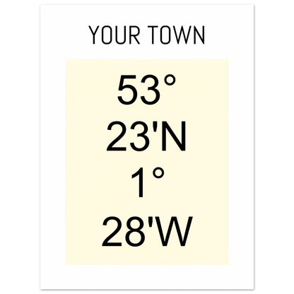 Personalized Map or Custom Location Coordinates Poster Print | Minimalist Unframed Wall Art Decor A3 A4 A5