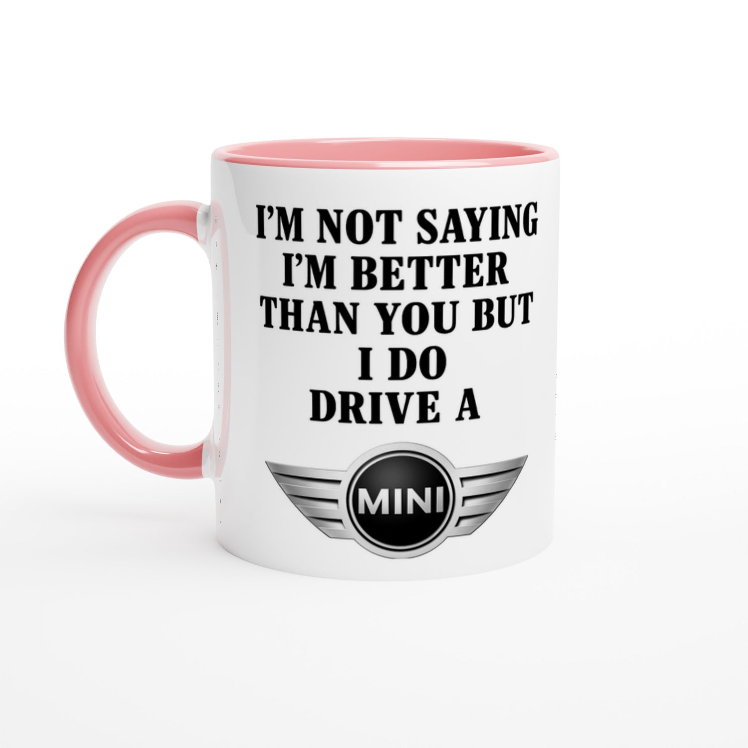 Personalized Mini Cooper Countryman Mug - 11oz Car Lover Gift in Multiple Colors Ceramic Pink