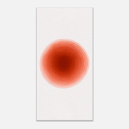 Crimson Pulse – Abstract Red Watercolor Circle Print - Slim Canvas - Wall Art 40x80 cm 16x32″