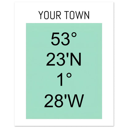 Personalized Map or Custom Location Coordinates Poster Print | Minimalist Unframed Wall Art Decor A3 A4 A5