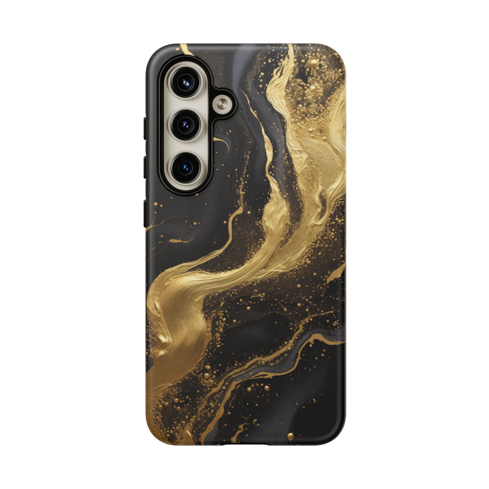 Golden Flow - Black &amp; Gold Marble Luxe Phone Case Samsung Galaxy S24 Matte