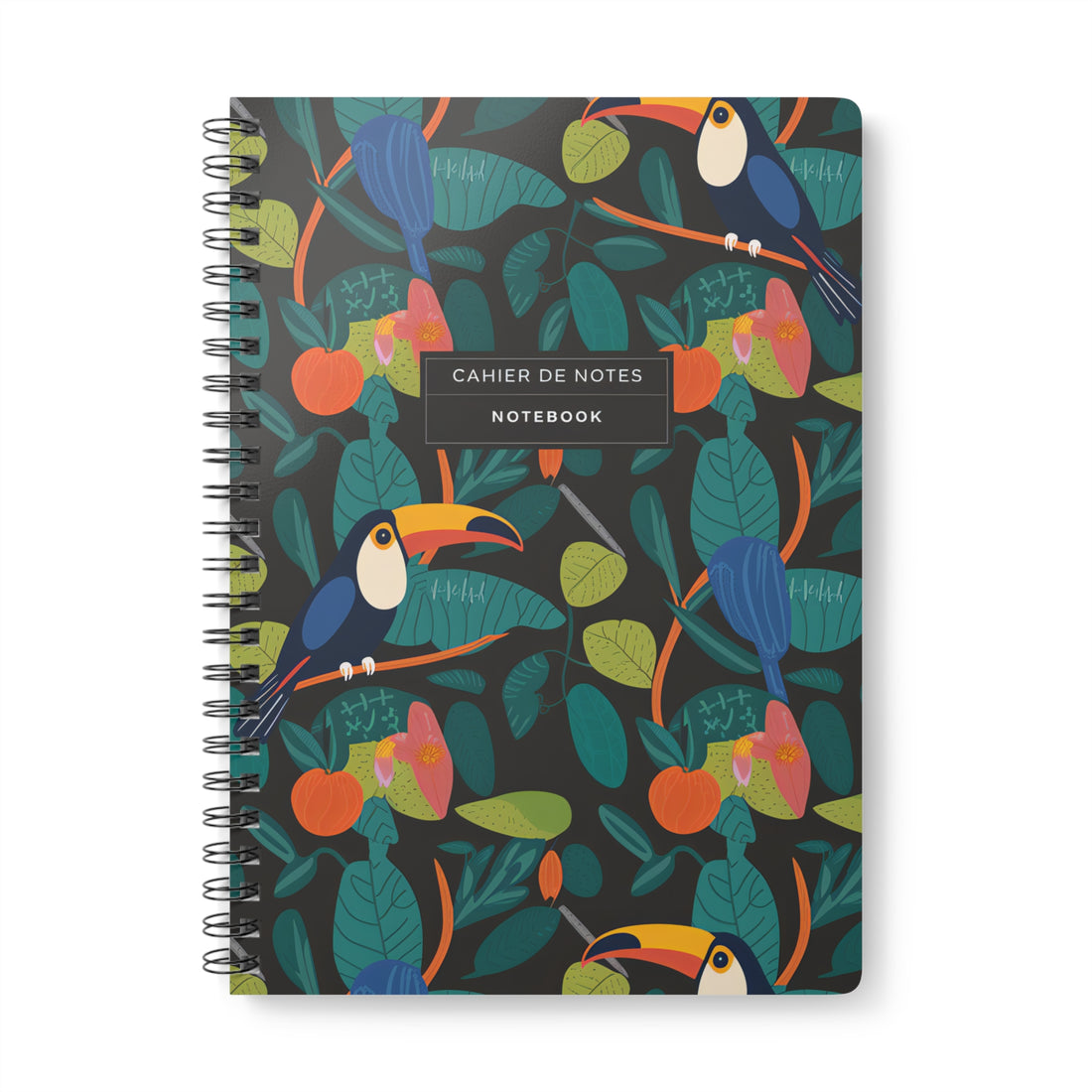 Tropical Jungle Notebook | Cahier de Notes | A5 Spiral Bound Journal with Toucan Botanical Design | Exotic Gift for Writers &amp; Creatives