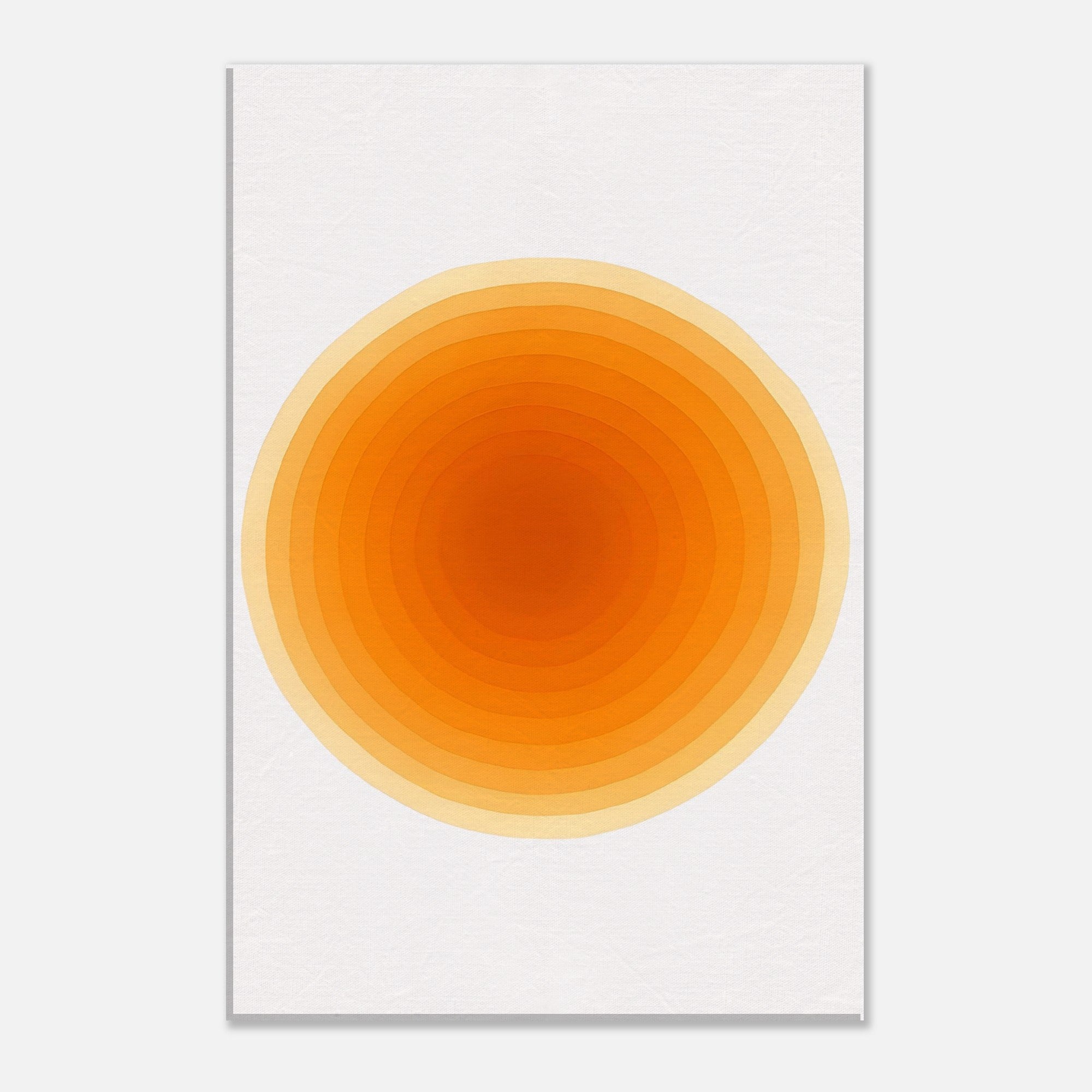 Solar Bloom - Radiant Orange Canvas - Abstract Watercolor Spiral Art Print - Slim Canvas - Wall Art 30x45 cm 12x18″