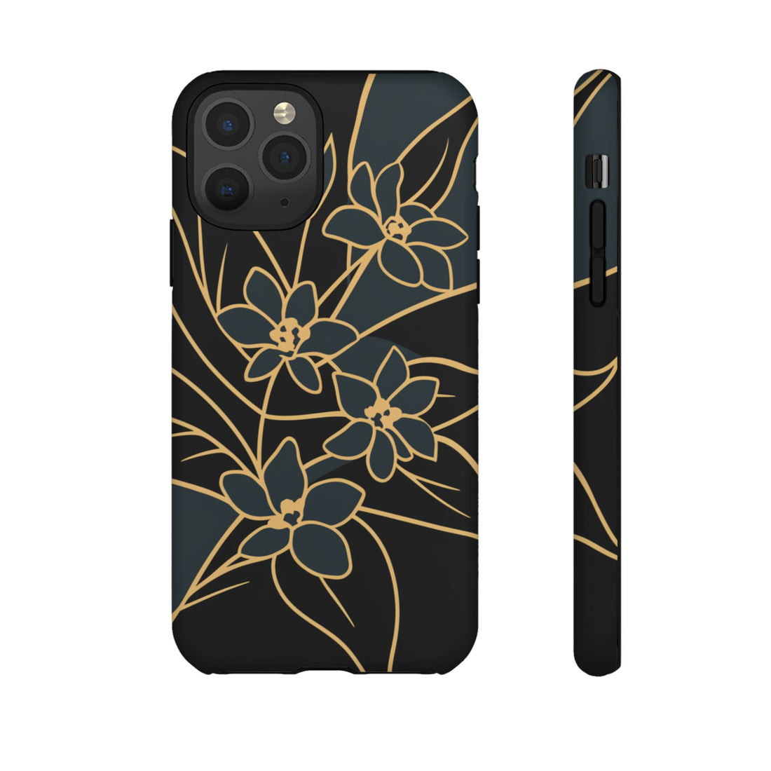 Golden Bloom - Elegant Floral Line Art Phone Case iPhone 11 Pro Matte