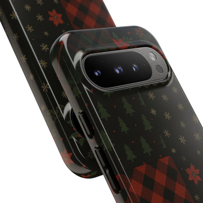 Black Festive Phone Case - Christmas Phone Cover - Tough Design
