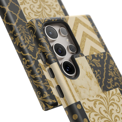 Phone Case, Luxury Black and Gold Festive Design for Christmas Gift, Holiday Decor, Tough Cases, Winter Celebration, Elegant iPhone Cover