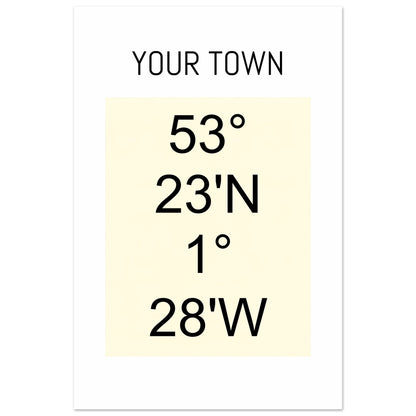 Personalized Map or Custom Location Coordinates Poster Print | Minimalist Unframed Wall Art Decor A3 A4 A5 40x60 cm 16x24″ Beige and Black