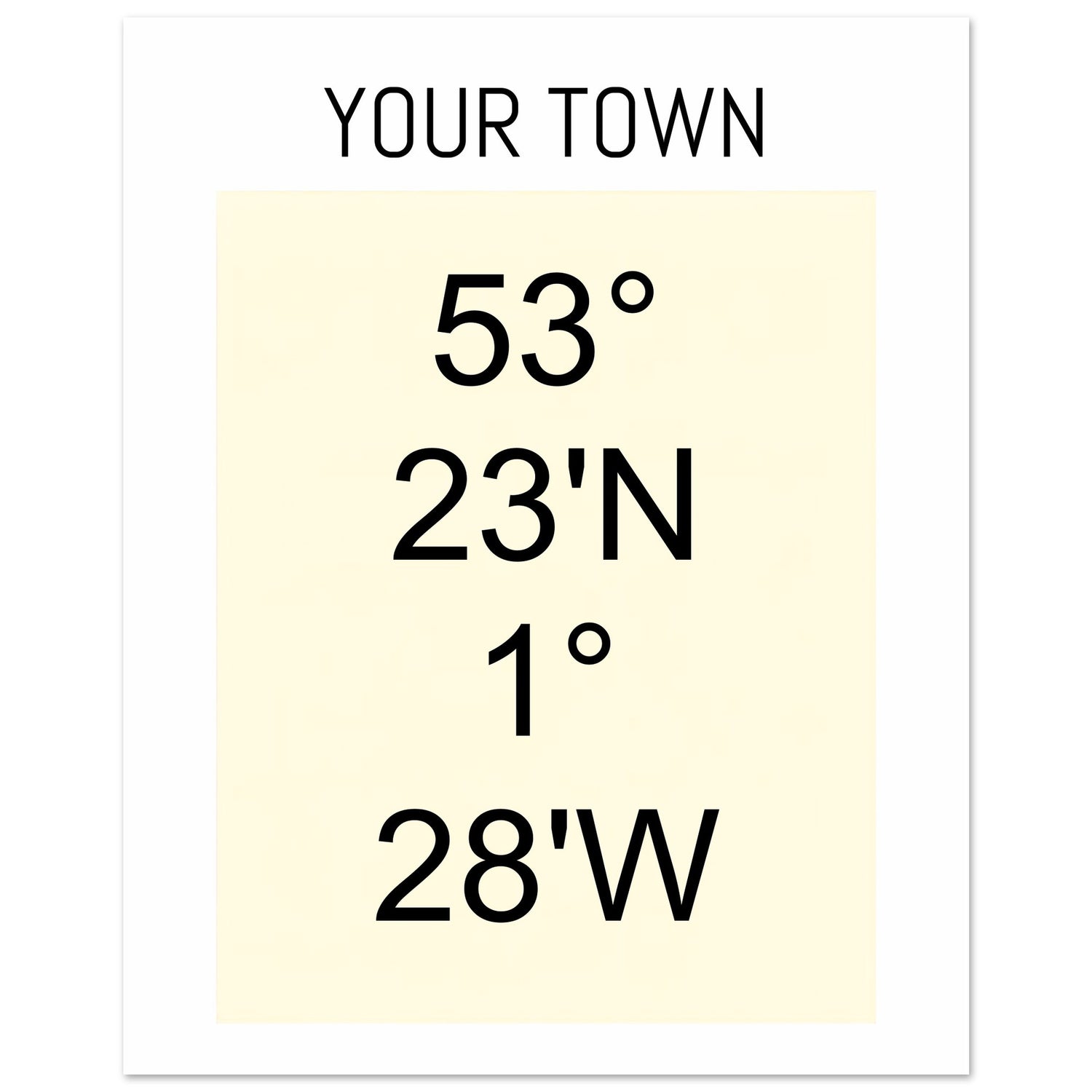 Personalized Map or Custom Location Coordinates Poster Print | Minimalist Unframed Wall Art Decor A3 A4 A5 20x25 cm 8x10″ Beige and Black