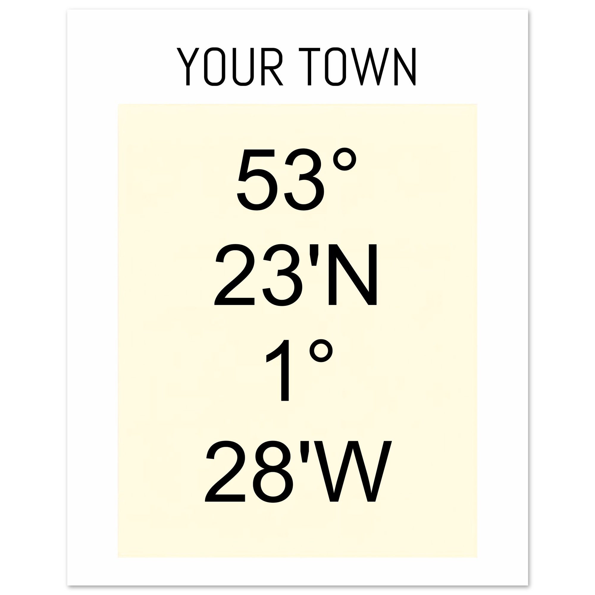 Personalized Map or Custom Location Coordinates Poster Print | Minimalist Unframed Wall Art Decor A3 A4 A5 20x25 cm 8x10″ Beige and Black