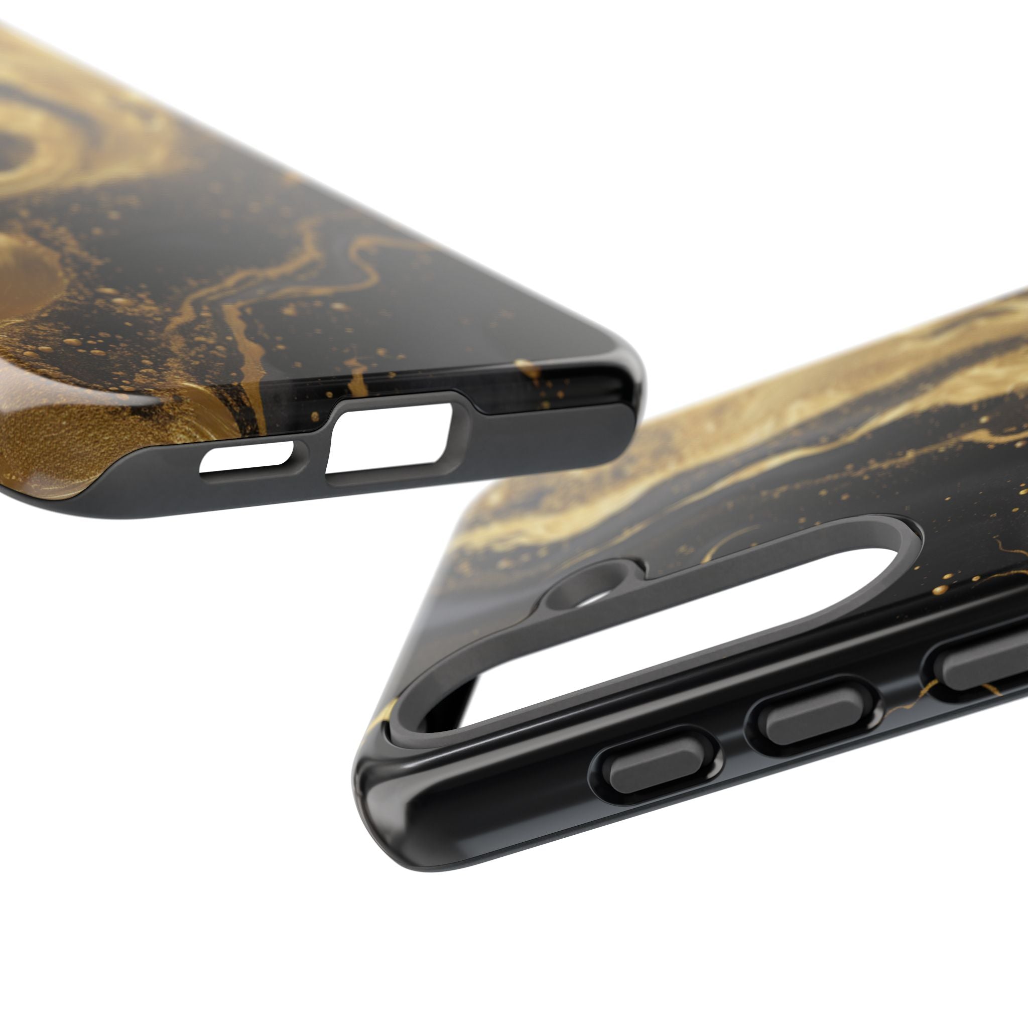 Golden Flow - Black &amp; Gold Marble Luxe Phone Case