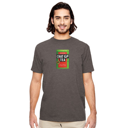 Chat GP Tea - Humorous Top for Tea Lovers &amp; ChatGPT AI Fans - Organic Unisex Crewneck T-shirt Charcoal
