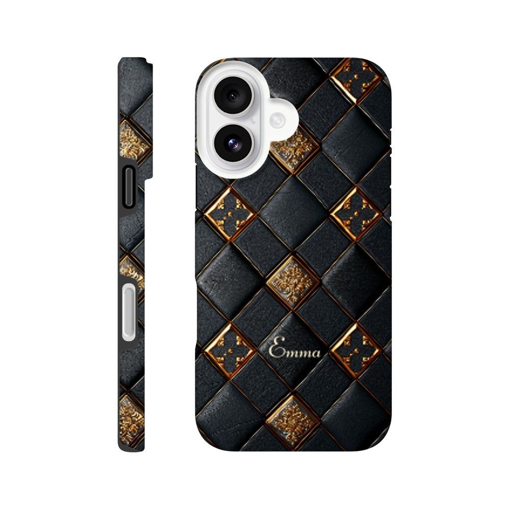 Personalized iPhone 16 and 15 Pro Max Cover,Luxury Checkers Pattern Tough Case,Custom Design,iPhone 16,15,14,13,12,11 iPhone 16