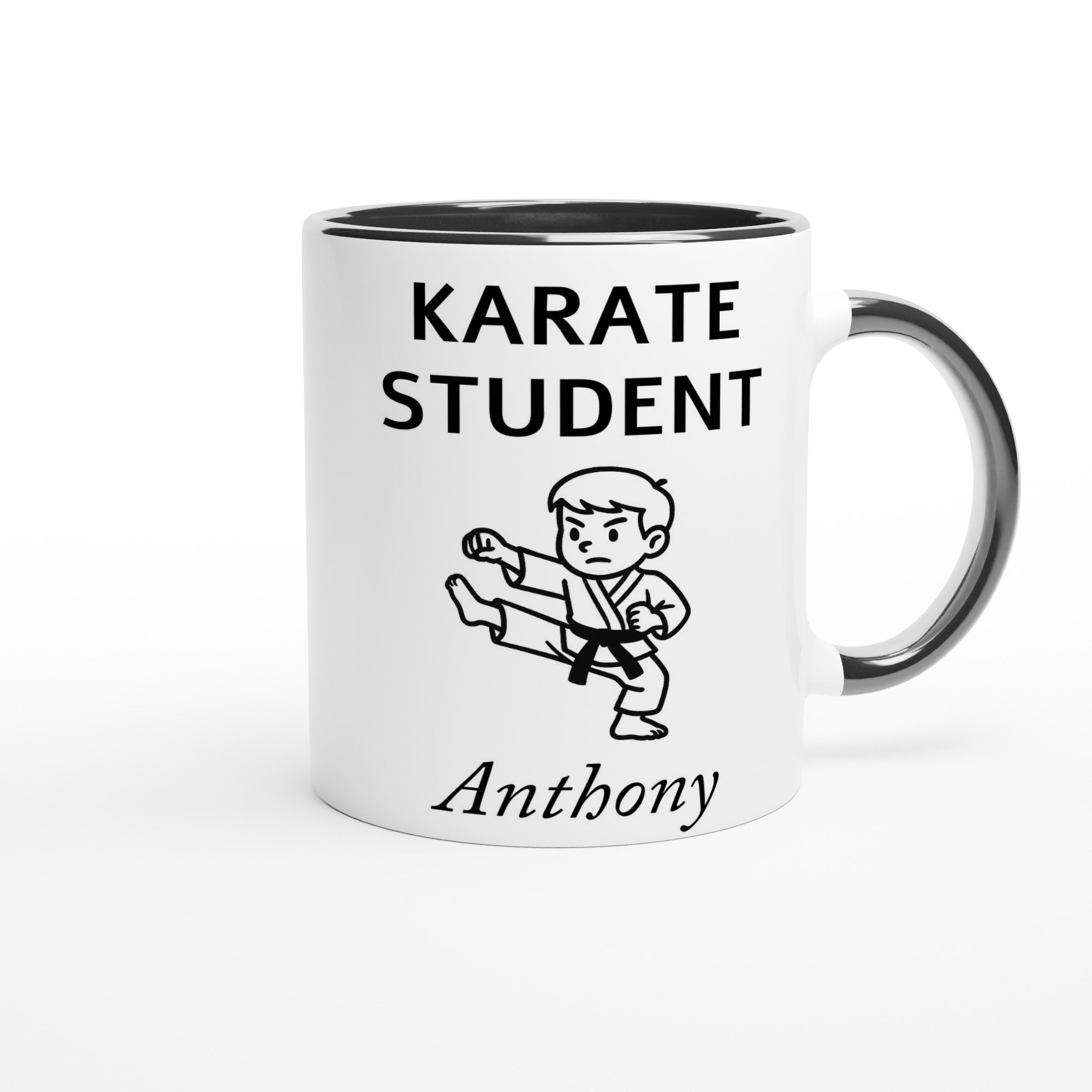 Personalized Karate Student Mug - Custom Name Coffee Cup - Perfect Gift for Karate Enthusiasts